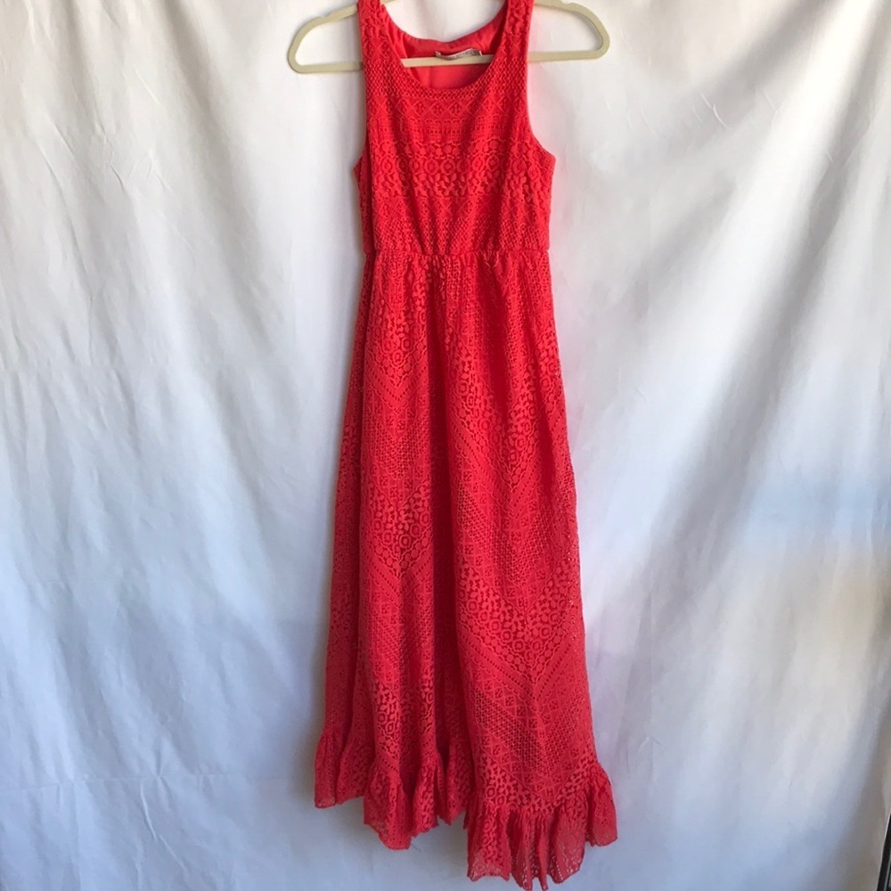 Solitaire by Ravi Khosla vibrant orange maxi dress, size S